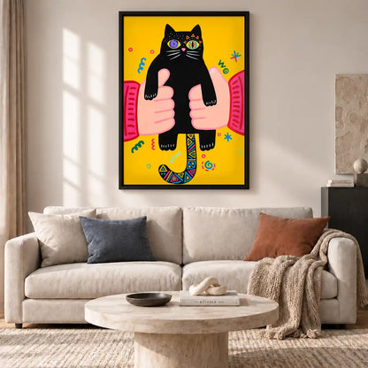 Kaleidoscope Eyed Black Cat Wall Art 2