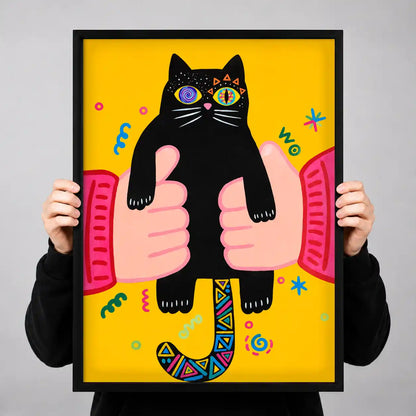 Kaleidoscope Eyed Black Cat Wall Art 3