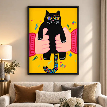 Kaleidoscope Eyed Black Cat Wall Art 5