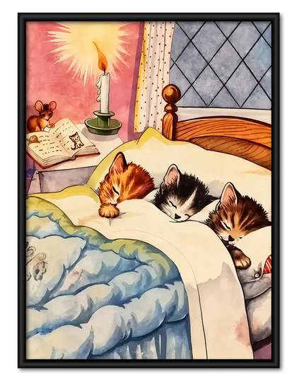 Kittens Sleeping Together Wall Art