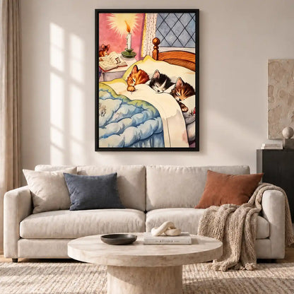 Kittens Sleeping Together Wall Art 2