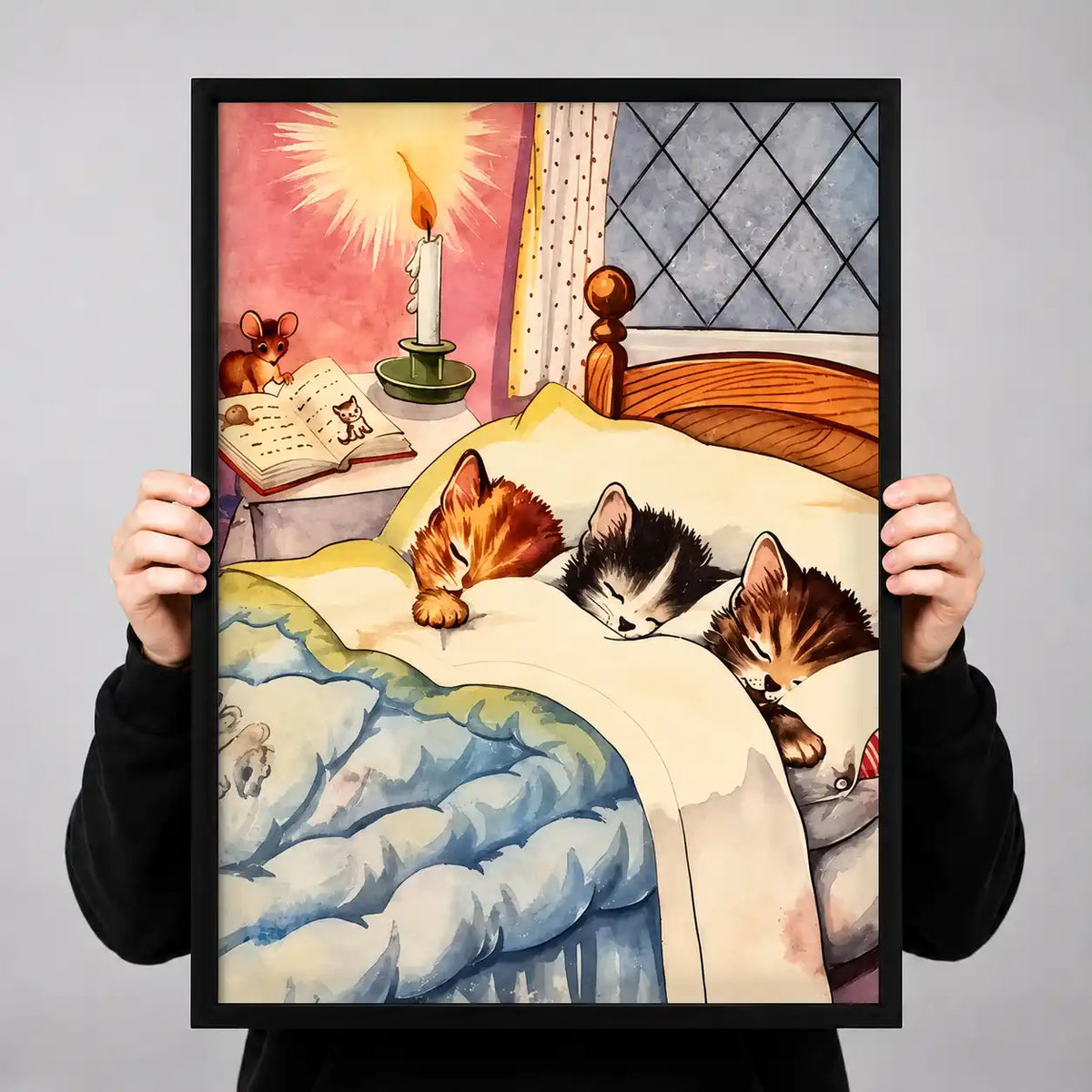 Kittens Sleeping Together Wall Art 3