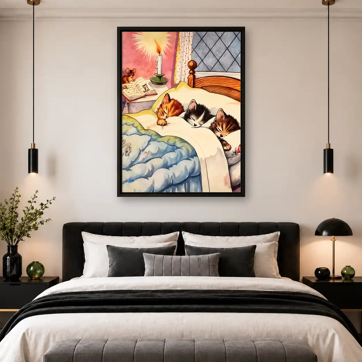 Kittens Sleeping Together Wall Art 4