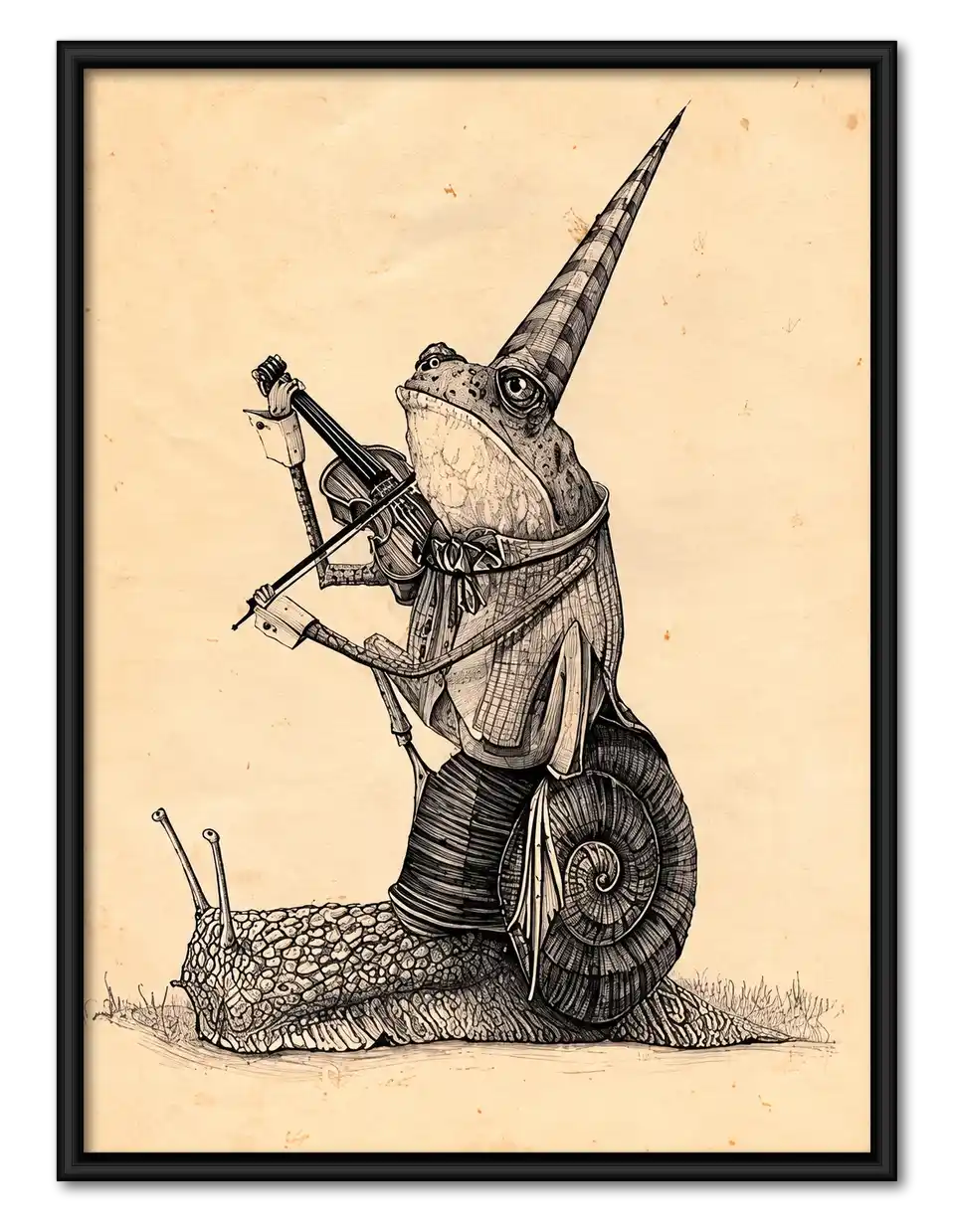 Knight Riding Giant Snail Wall Art 1