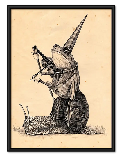 Knight Riding Giant Snail Wall Art