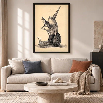 Knight Riding Giant Snail Wall Art 2