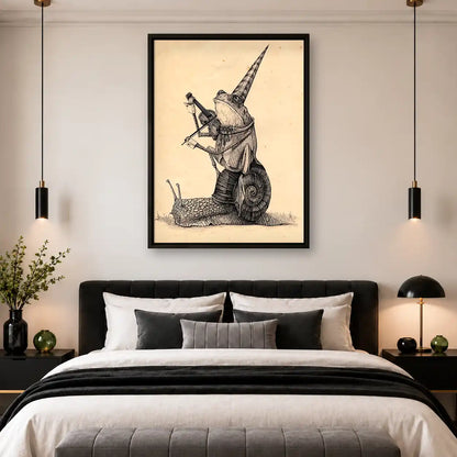 Knight Riding Giant Snail Wall Art 4