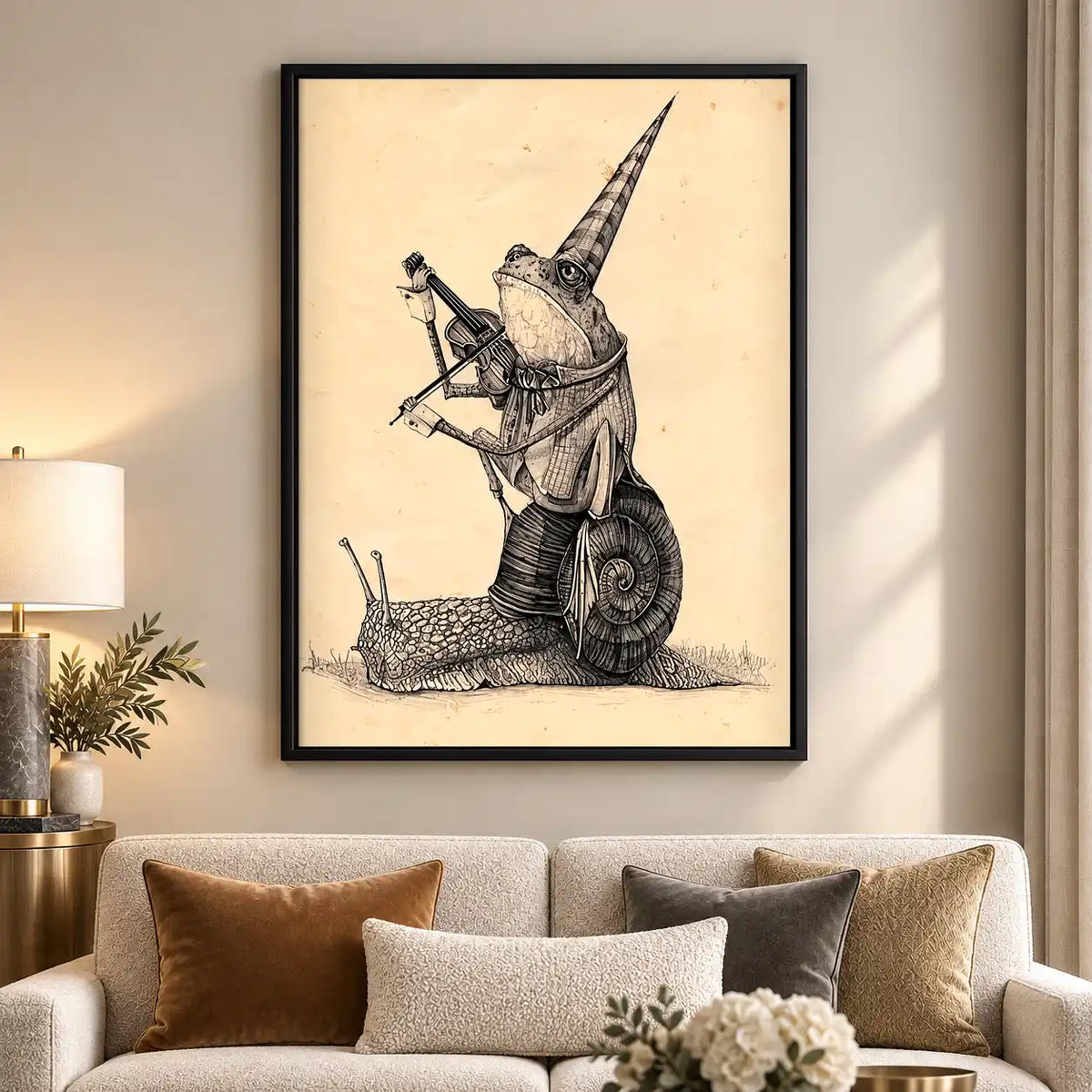 Knight Riding Giant Snail Wall Art 5
