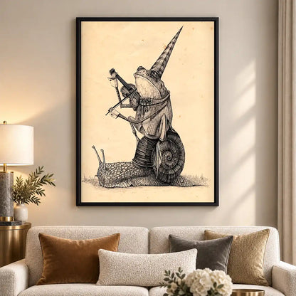 Knight Riding Giant Snail Wall Art 5