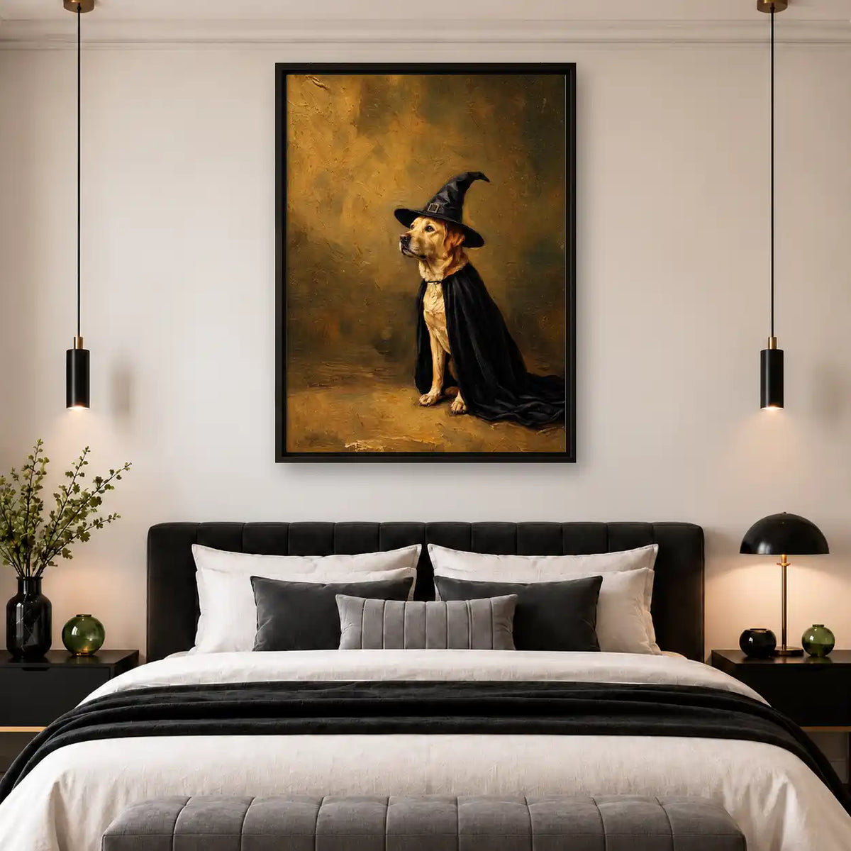 Labrador In Witch Hat Wall Art 4