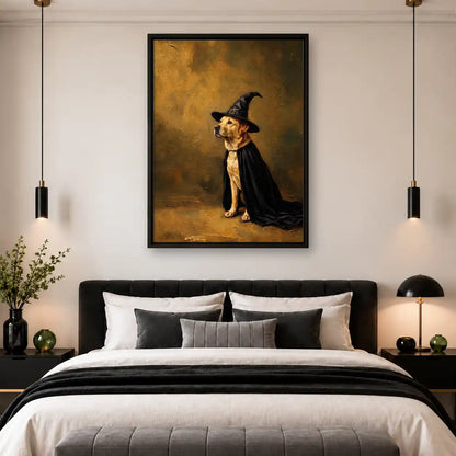 Labrador In Witch Hat Wall Art 4