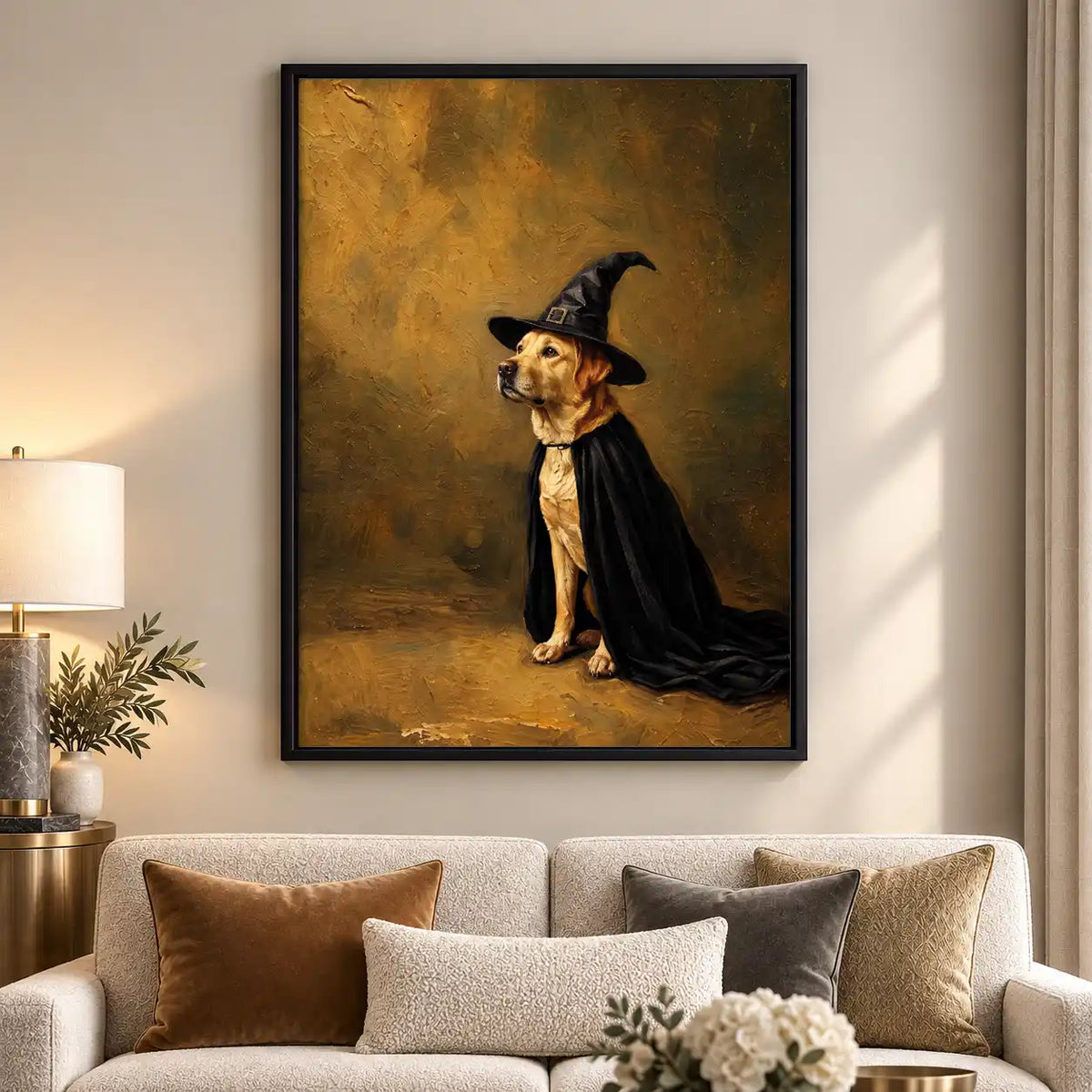 Labrador In Witch Hat Wall Art 5