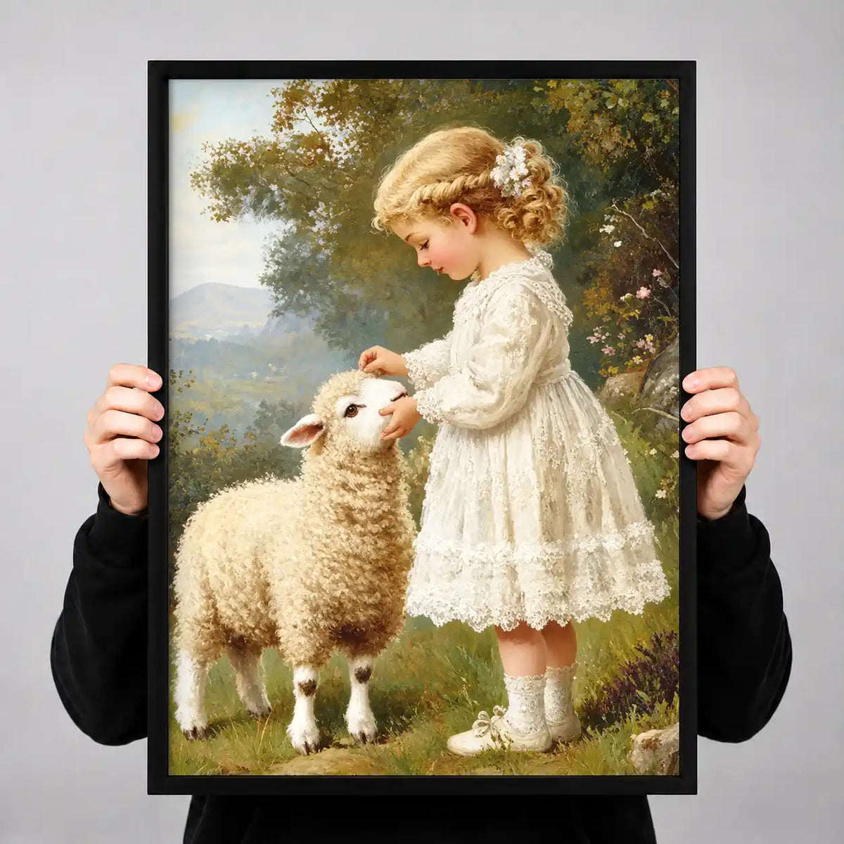 Little Girl With Lamb Wall Art 3