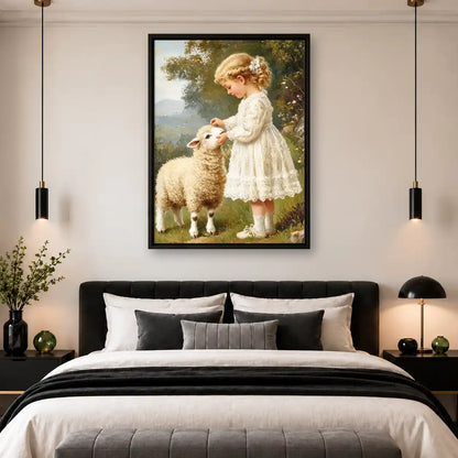 Little Girl With Lamb Wall Art 4