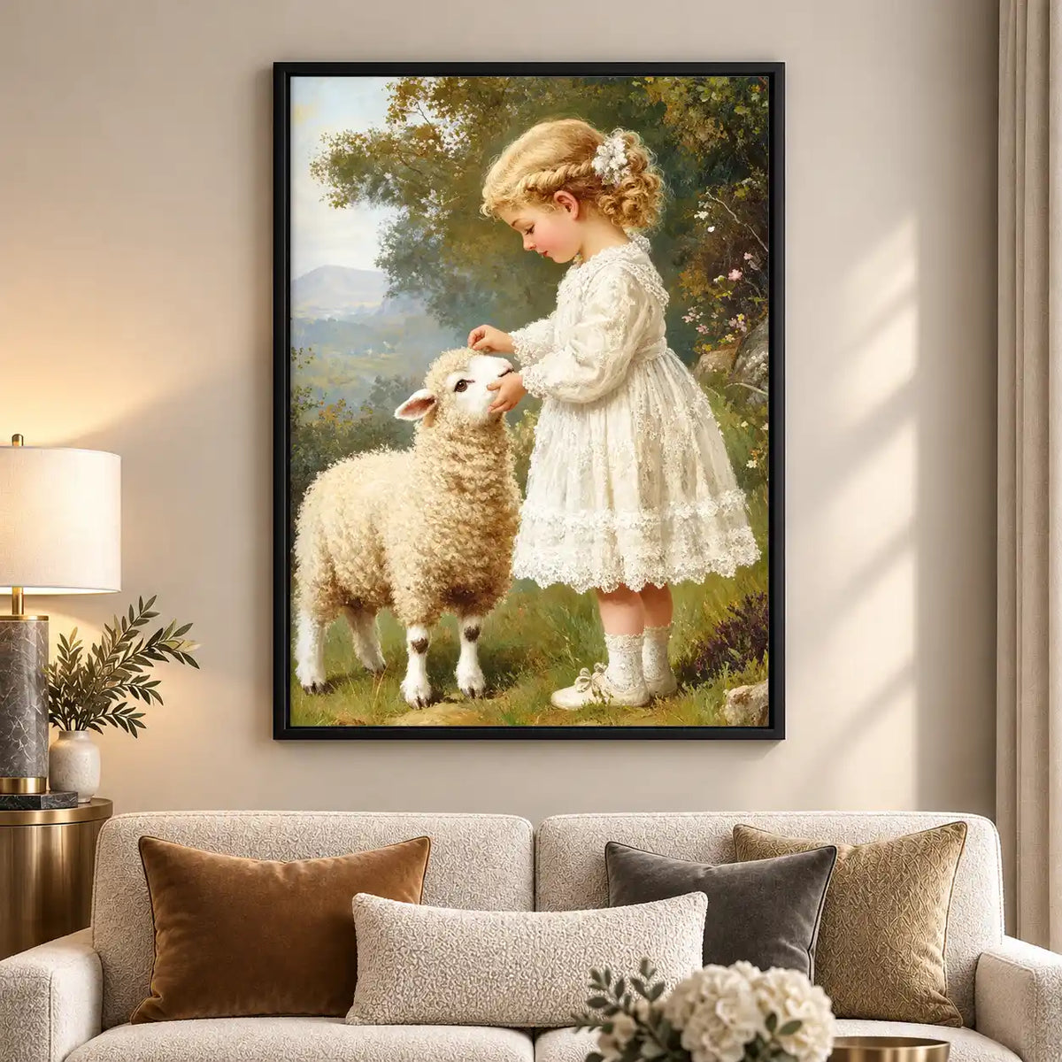 Little Girl With Lamb Wall Art 5