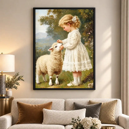 Little Girl With Lamb Wall Art 5