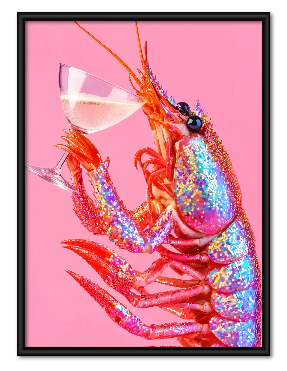Lobster Wine Toast Wall Art 1