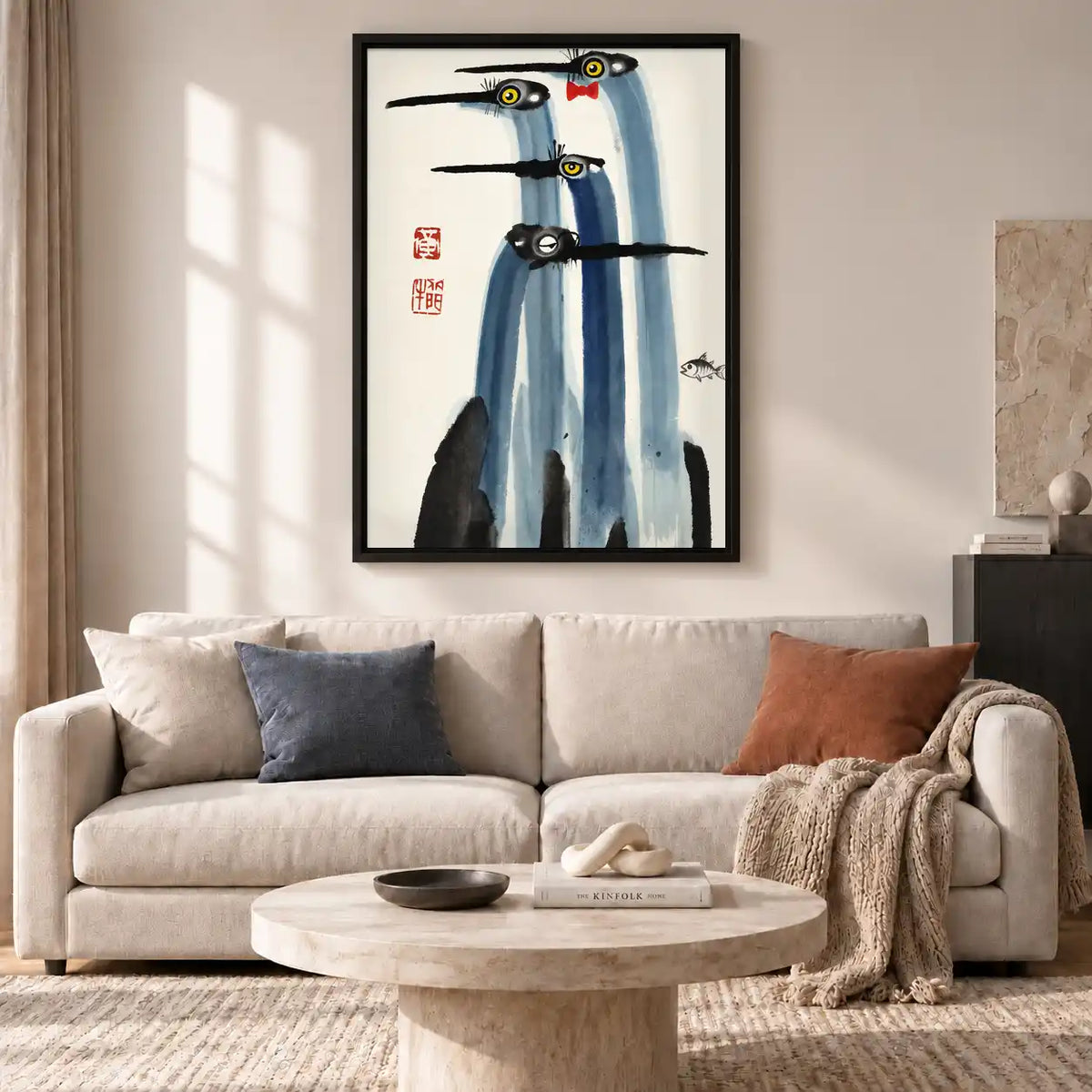 Long Beaked Birds Ink Wash Wall Art 2