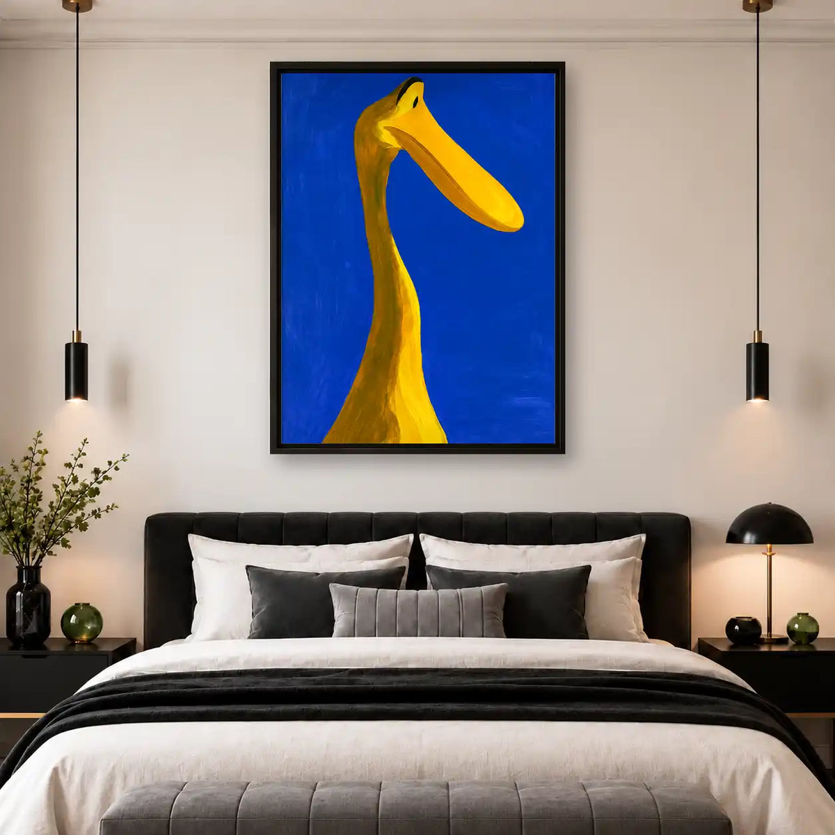 Long Yellow Bird Portrait Wall Art 4