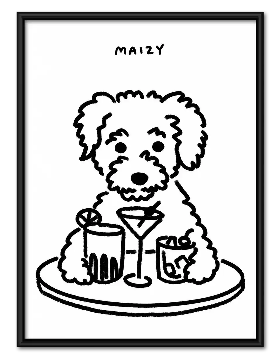 Maizy Dog Cocktail Portrait Wall Art 1