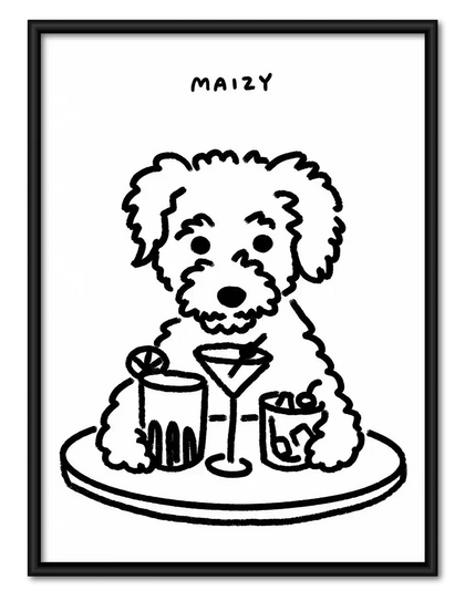 Maizy Dog Cocktail Portrait Wall Art