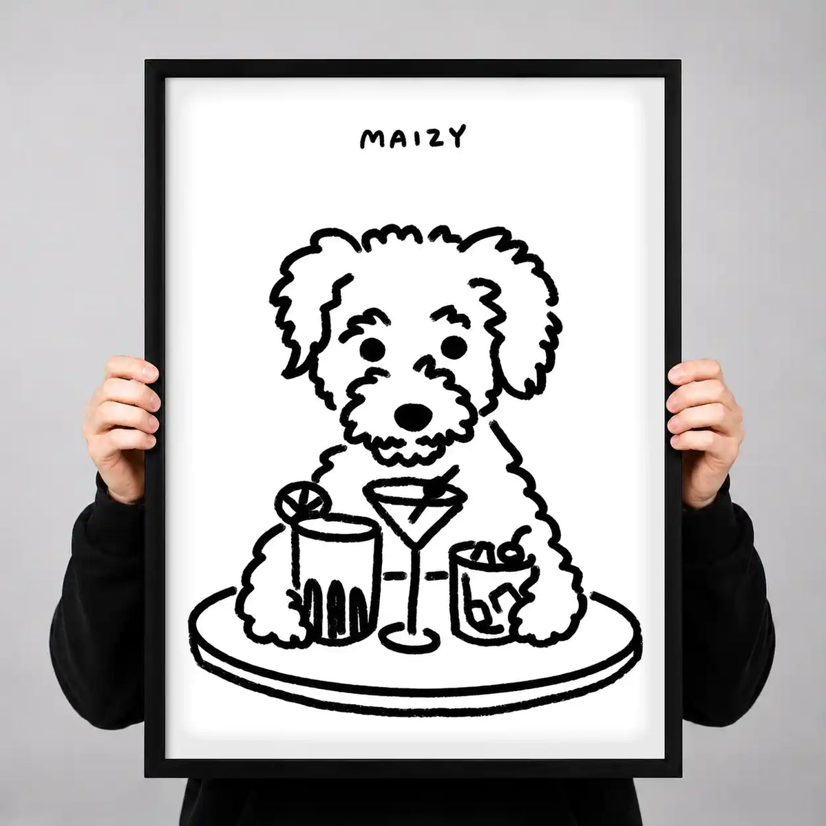 Maizy Dog Cocktail Portrait Wall Art 3