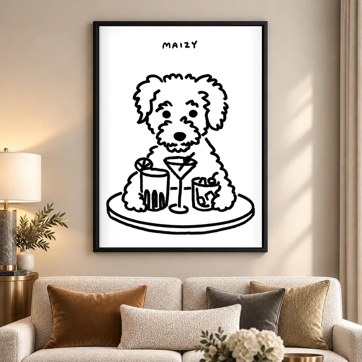 Maizy Dog Cocktail Portrait Wall Art 5
