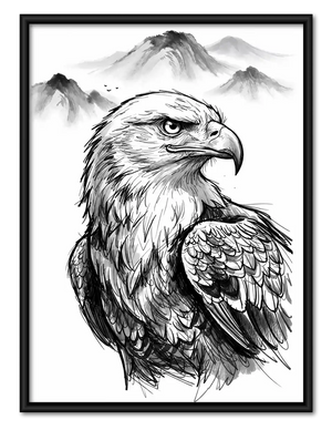 Majestic Eagle Ink Sketch Wall Art