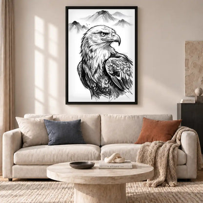 Majestic Eagle Ink Sketch Wall Art 2