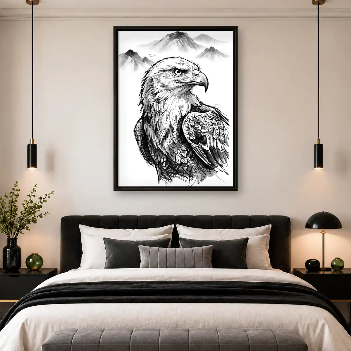 Majestic Eagle Ink Sketch Wall Art 4