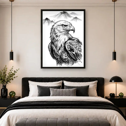 Majestic Eagle Ink Sketch Wall Art 4