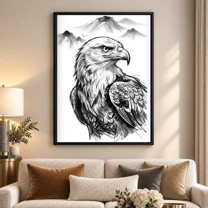Majestic Eagle Ink Sketch Wall Art 5