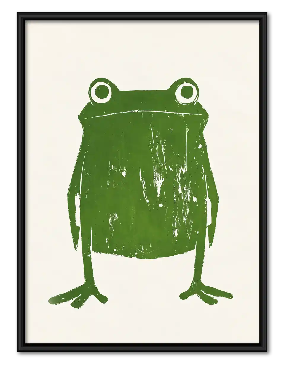 Minimal Green Frog Wall Art 1