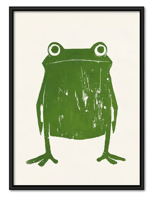 Minimal Green Frog Wall Art