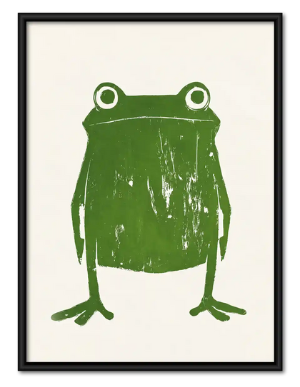Minimal Green Frog Wall Art