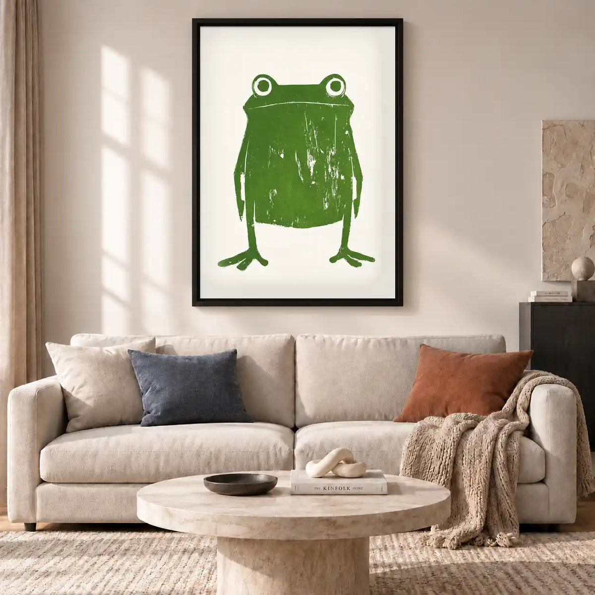 Minimal Green Frog Wall Art 2