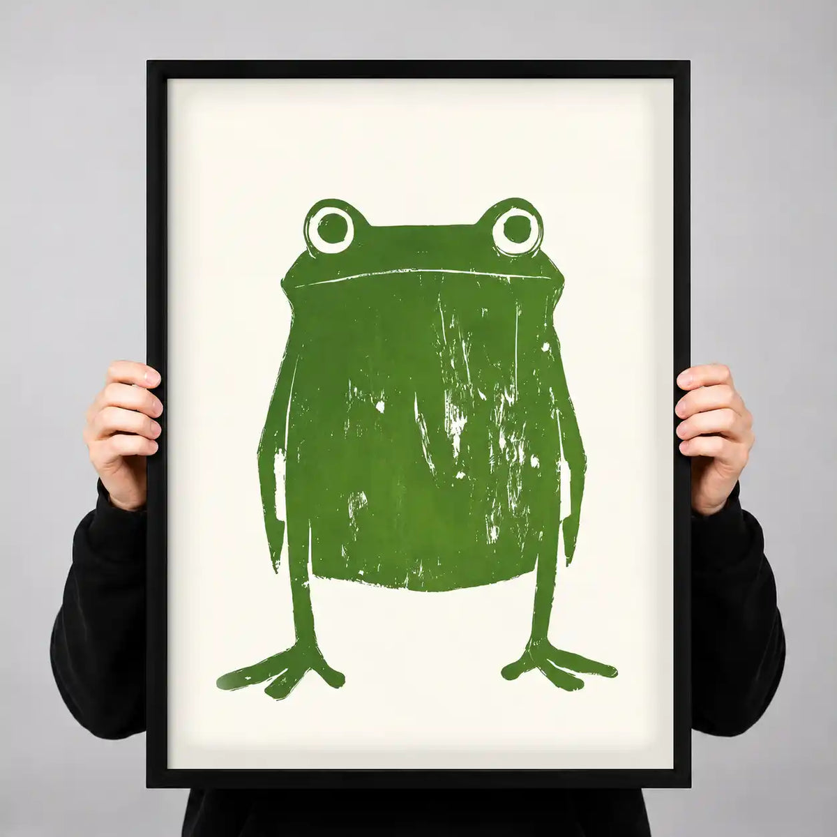 Minimal Green Frog Wall Art 3
