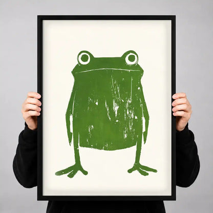Minimal Green Frog Wall Art 3