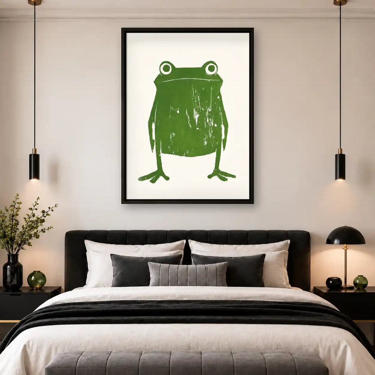 Minimal Green Frog Wall Art 4