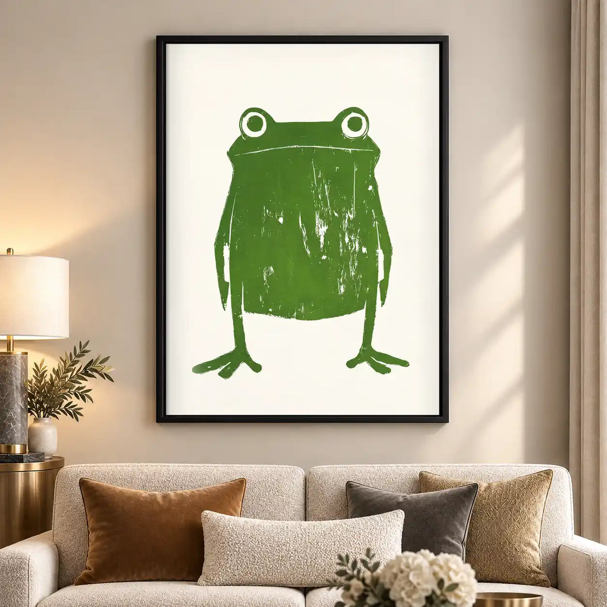Minimal Green Frog Wall Art 5