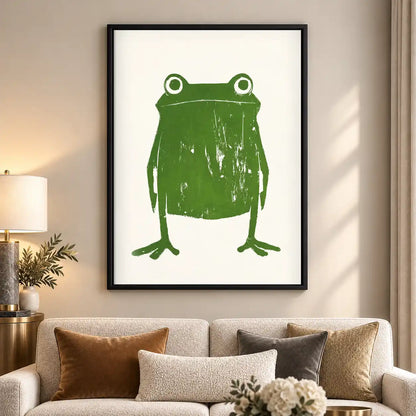 Minimal Green Frog Wall Art 5