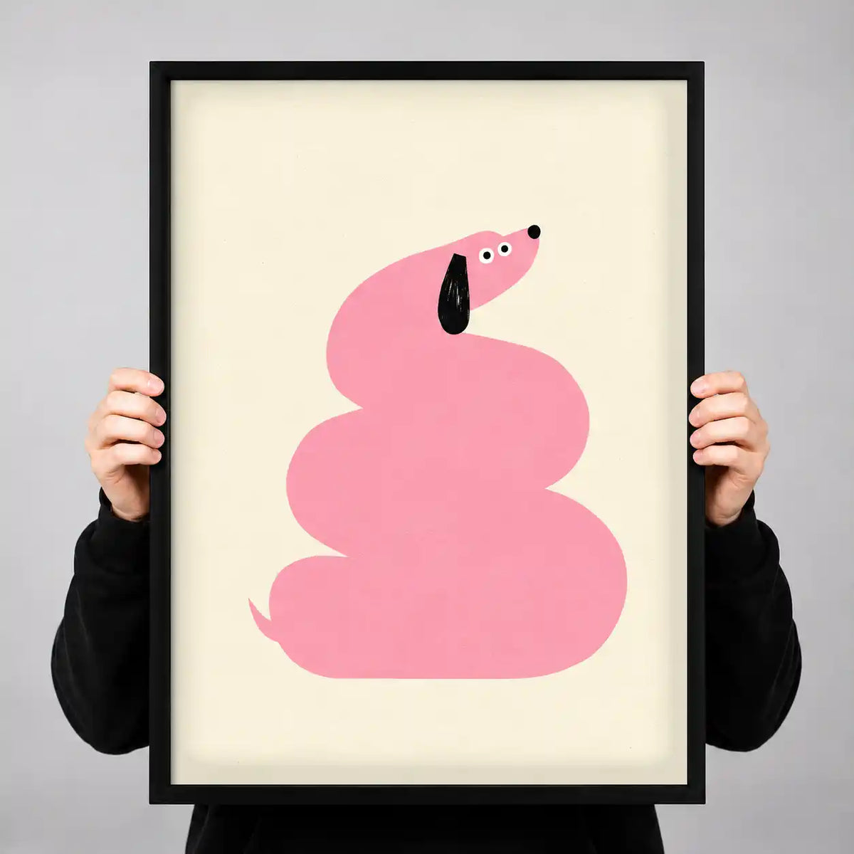 Minimal Pink Dachshund Wall Art 3