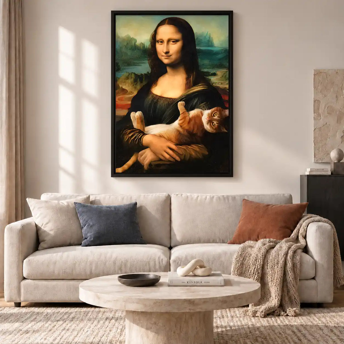 Mona Lisa Holding Cat Wall Art 2