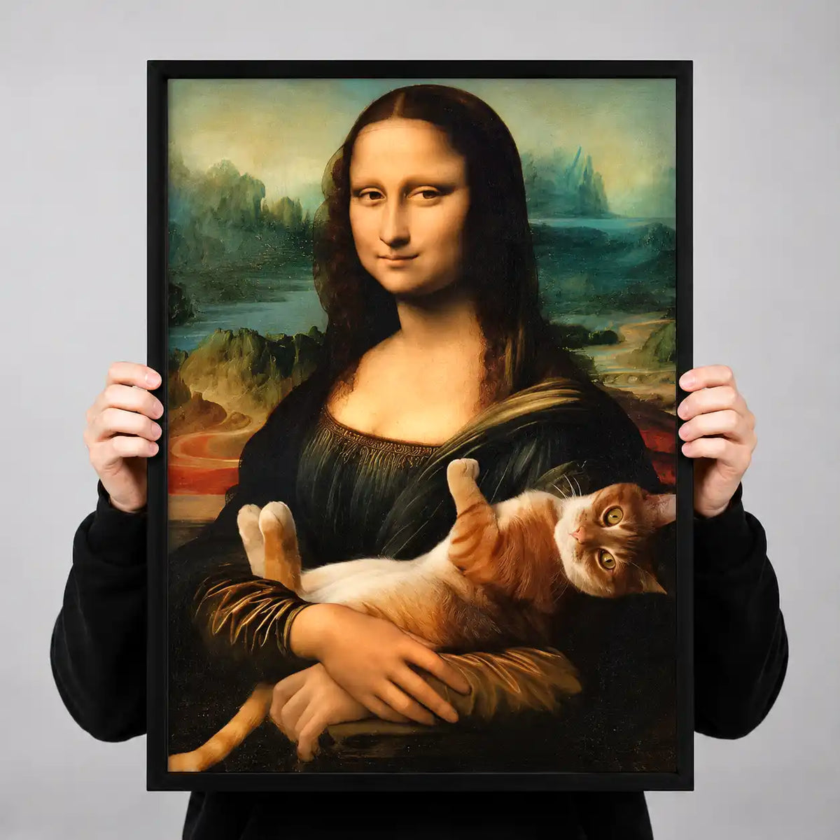 Mona Lisa Holding Cat Wall Art 3