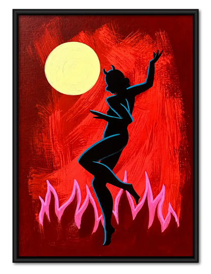 Moonlit Red Dancer Wall Art 1
