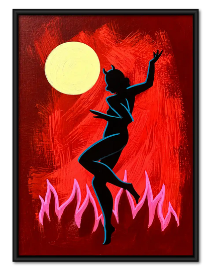 Moonlit Red Dancer Wall Art