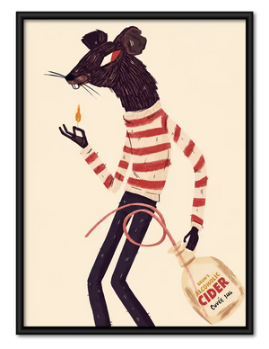 Mouse Carrying Cider Bag Wall Art