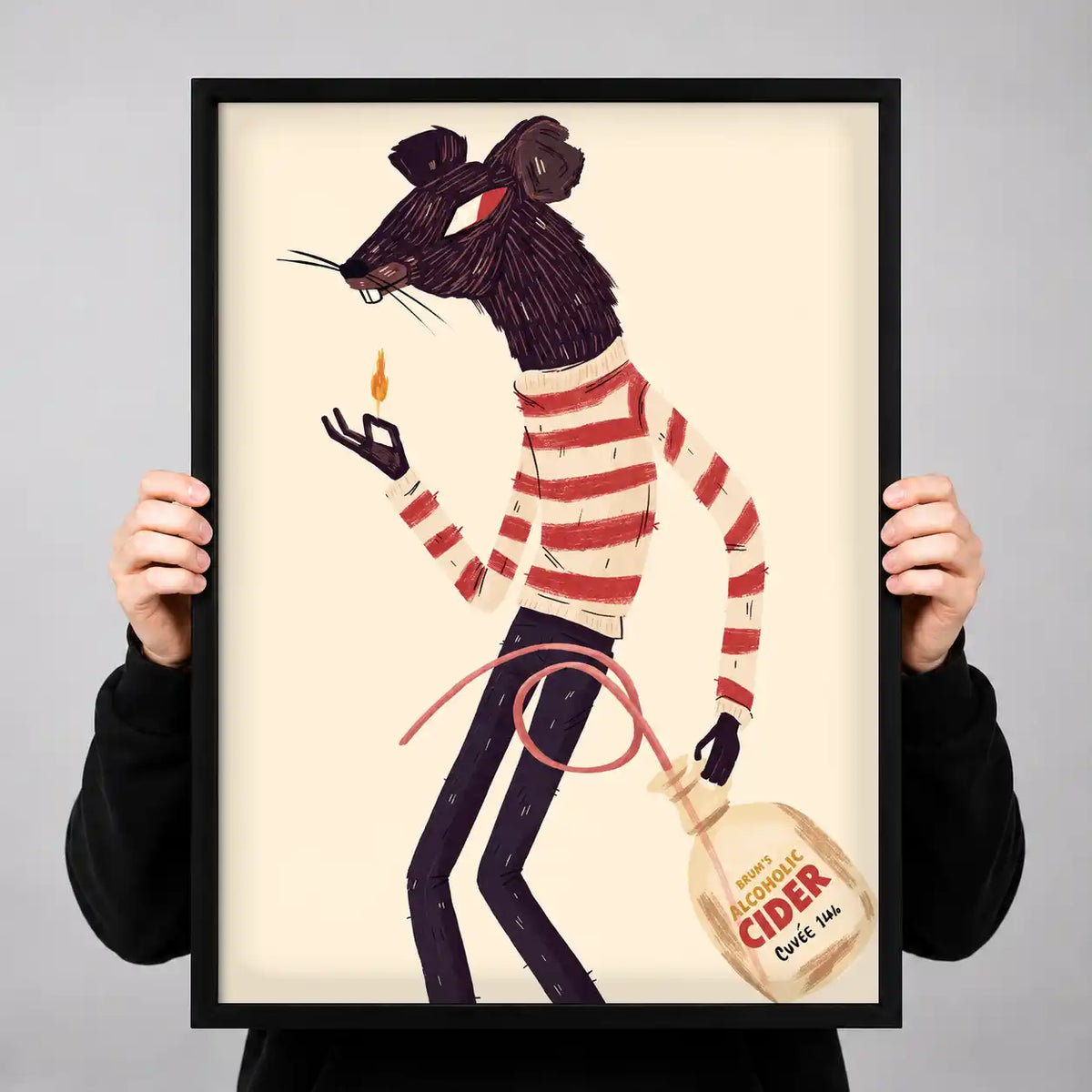 Mouse Carrying Cider Bag Wall Art 3