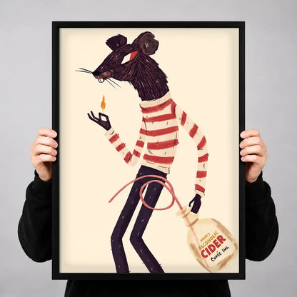 Mouse Carrying Cider Bag Wall Art 3
