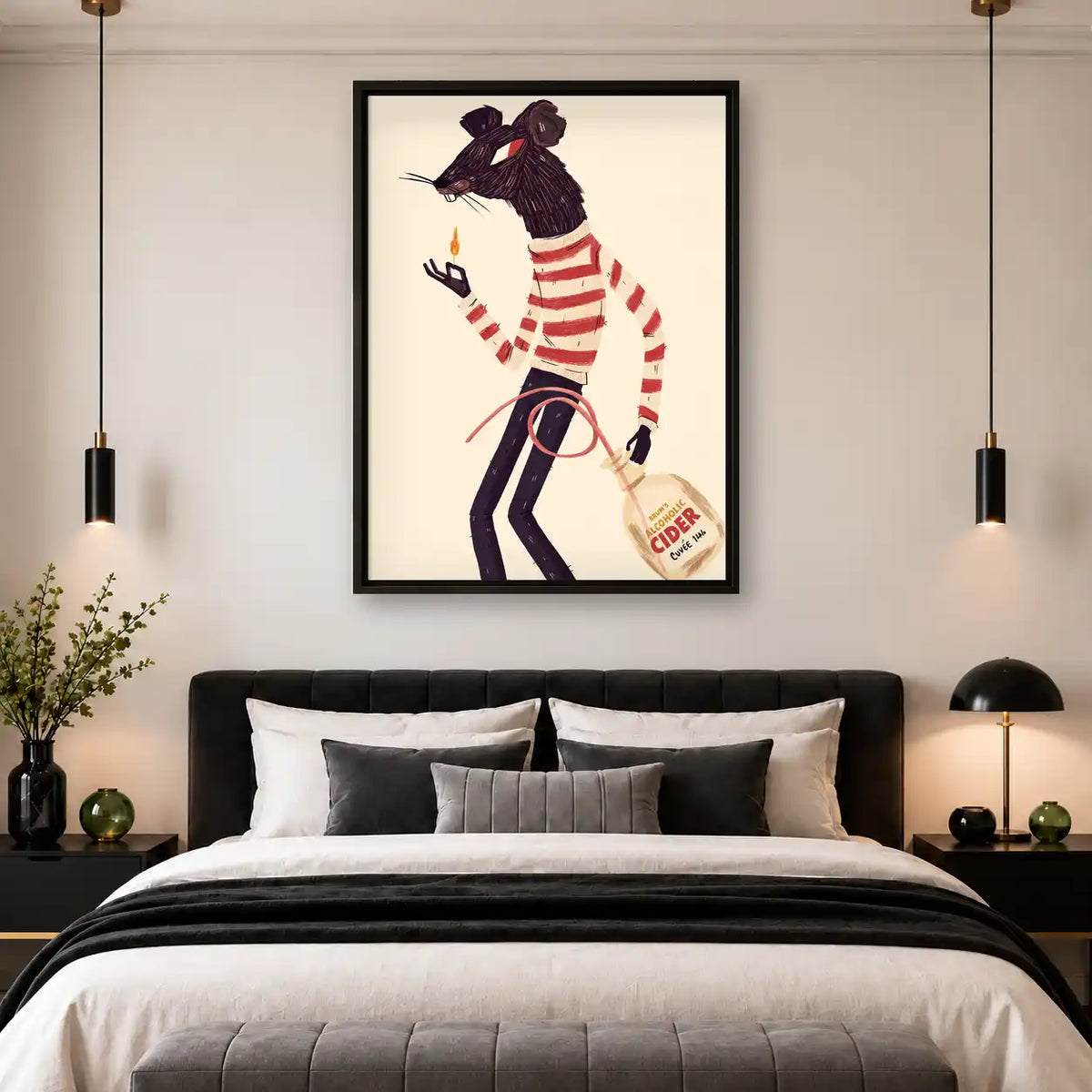 Mouse Carrying Cider Bag Wall Art 4